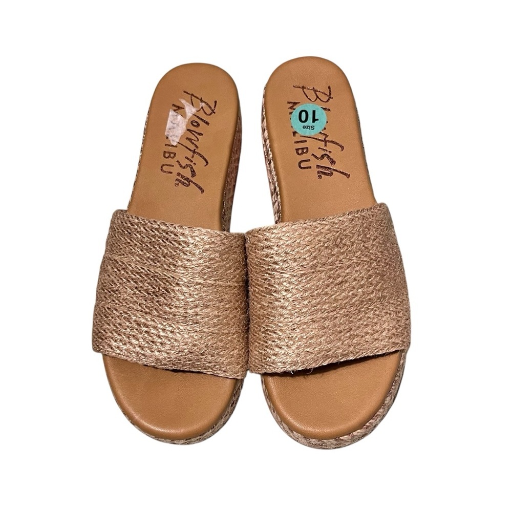 Blowfish Malibu Marshlo Rope Espadrille Slide Sandals Size 10 Rose Gold
